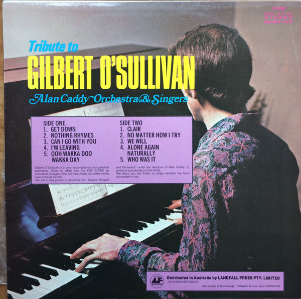 Alan Caddy Orchestra & Singers : Tribute To Gilbert O'Sullivan (LP)
