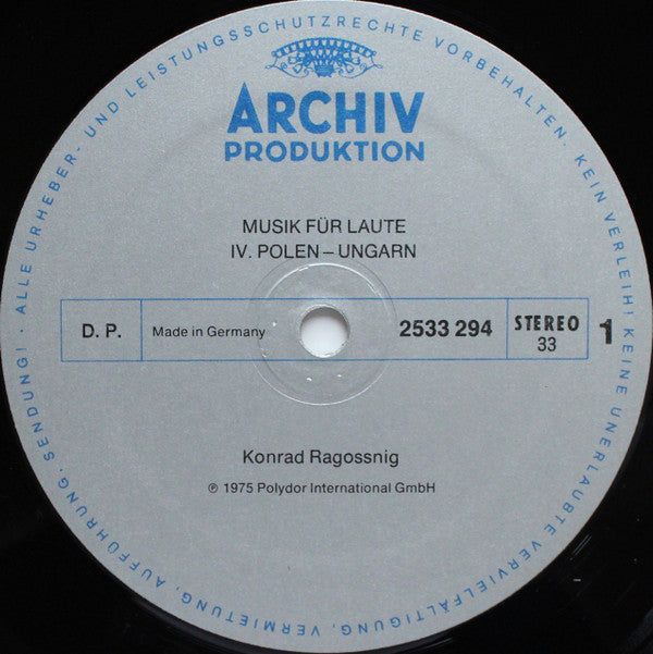 Konrad Ragossnig : Musik Für Laute, IV. Polen-Ungarn (LP, Album)