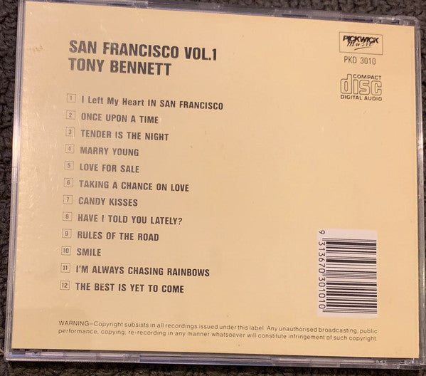 Tony Bennett : San Francisco Vol.1 (CD, Comp)