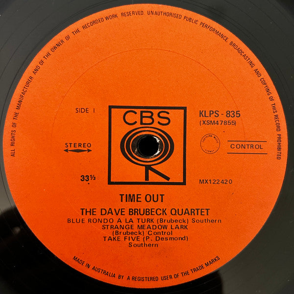 The Dave Brubeck Quartet : Time Out (LP, Album, RE)