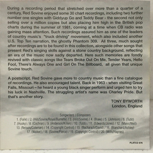 Red Sovine : Phantom 309 (CD, Comp)