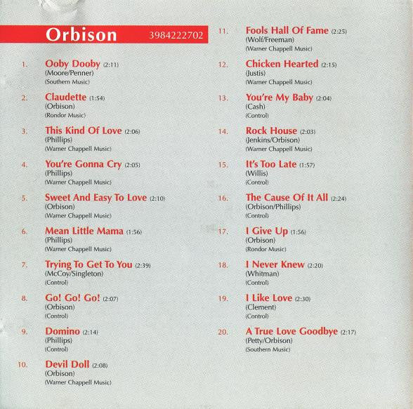 Roy Orbison : The Sun Years (CD, Comp)