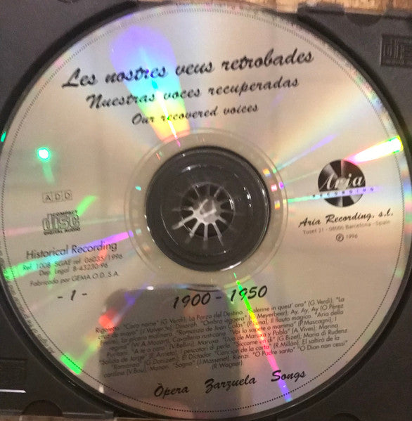 Various : Les Nostres Veus Retrobades. 1900-1950. Òpera Zarzuela Songs (CD, Comp)