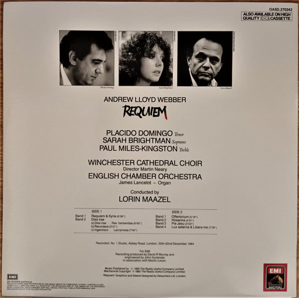 Andrew Lloyd Webber, Placido Domingo, Sarah Brightman, Lorin Maazel : Requiem  (LP, Album, Gat)