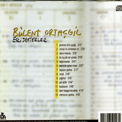 Bülent Ortaçgil : Eski Defterler (CD, Album)
