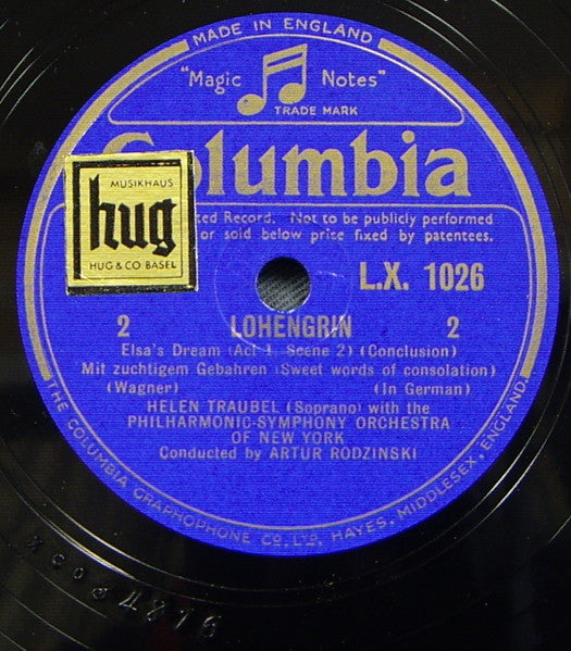Helen Traubel With The Philharmonic-Symphony Orchestra Of New York, Artur Rodzinski : Lohengrin — Elsa's Dream (Shellac, 12")