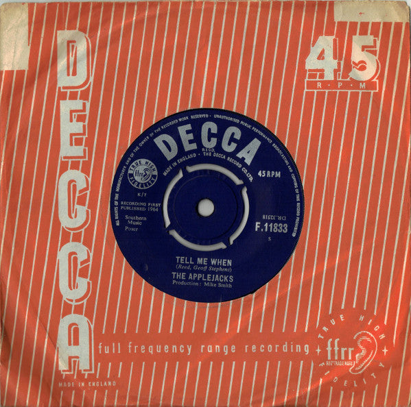 The Applejacks : Tell Me When (7", Single)