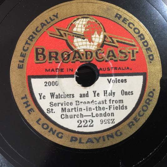 St. Martin-In-The-Fields : Ye Watchers And Ye Holy Ones / My God My Father Make Me Strong (Shellac, 8")