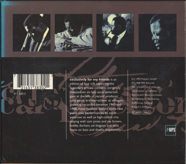Oscar Peterson : Exclusively For My Friends (4xCD, Comp + Box)