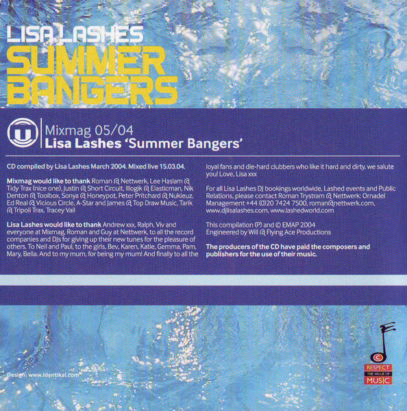 Lisa Lashes : Summer Bangers (CD, Mixed)