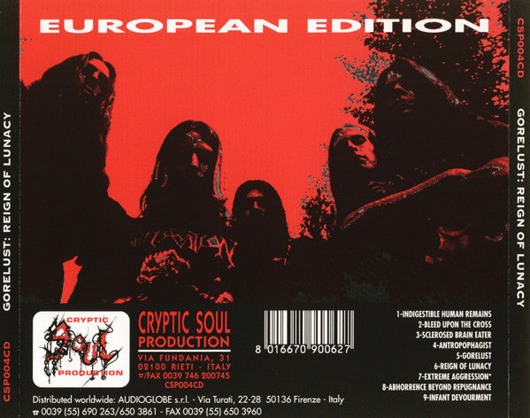 Gorelust : Reign Of Lunacy (CD, Album)