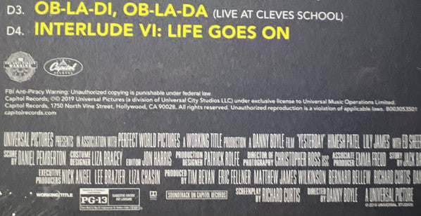Various : Yesterday (Original Motion Picture Soundtrack)   (2xLP)