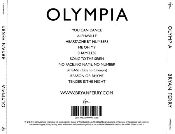 Bryan Ferry : Olympia (CD, Album)