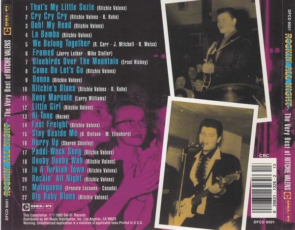 Ritchie Valens : Rockin' All Night: The Very Best Of Ritchie Valens (CD, Comp, Club)