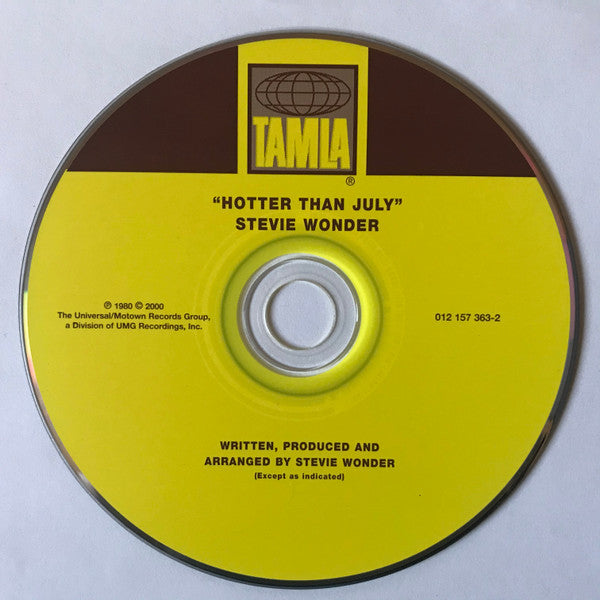 Stevie Wonder : Hotter Than July (CD, Album, RM, RP)