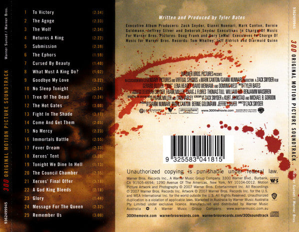 Tyler Bates : 300 (Original Motion Picture Soundtrack) (CD, Album)