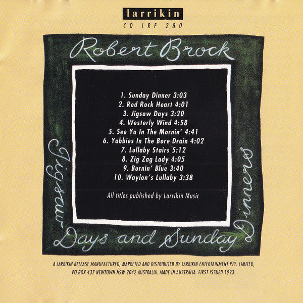 Robert Brock (5) : Jigsaw Days And Sunday Dinners (CD, Album)