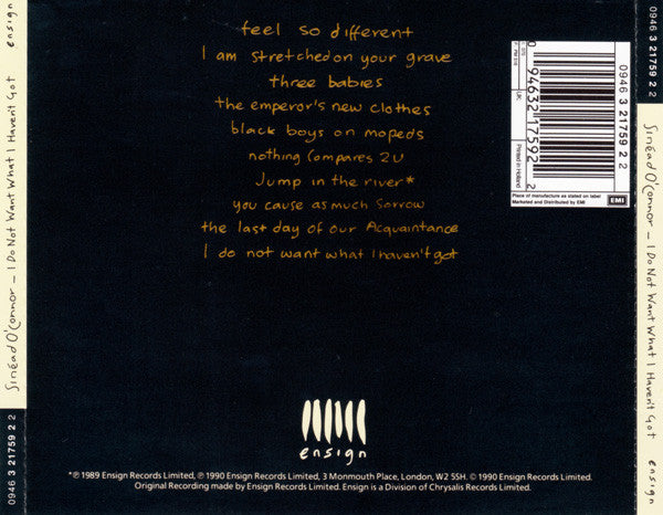 Sinéad O'Connor : I Do Not Want What I Haven't Got (CD, Album, RE)