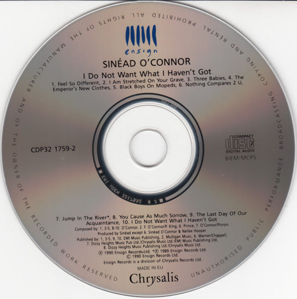 Sinéad O'Connor : I Do Not Want What I Haven't Got (CD, Album, RE)