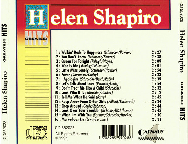 Helen Shapiro : Greatest Hits (CD, Comp, Unofficial)
