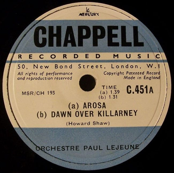 Orchestre Paul Lejeune, George Renoir And His Band : Arosa / Dawn Over Killarney / Hot Foot Boogie (Shellac, 10")