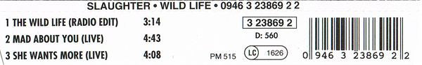 Slaughter : The Wild Life (CD, Single)