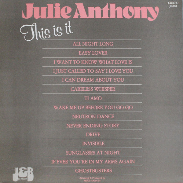 Julie Anthony : This Is It (LP, Album)