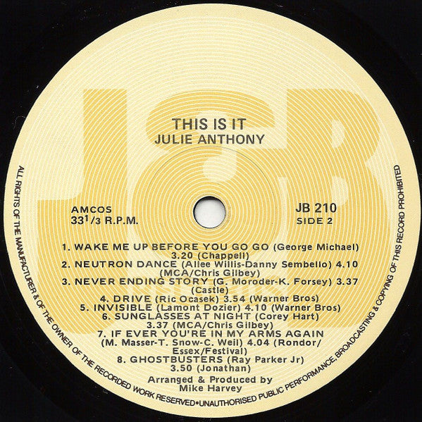 Julie Anthony : This Is It (LP, Album)