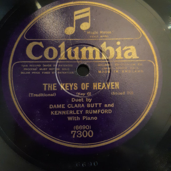 Clara Butt And R. Kennerley Rumford : The Keys Of Heaven / Friendship (Shellac, 12", 80 RPM)