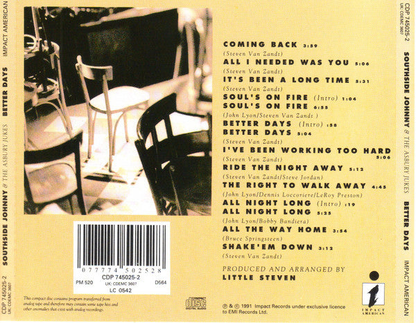Southside Johnny & The Asbury Jukes : Better Days (CD, Album)