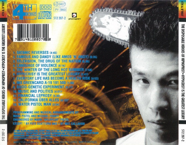 The Disposable Heroes Of Hiphoprisy : Hypocrisy Is The Greatest Luxury (CD, Album)