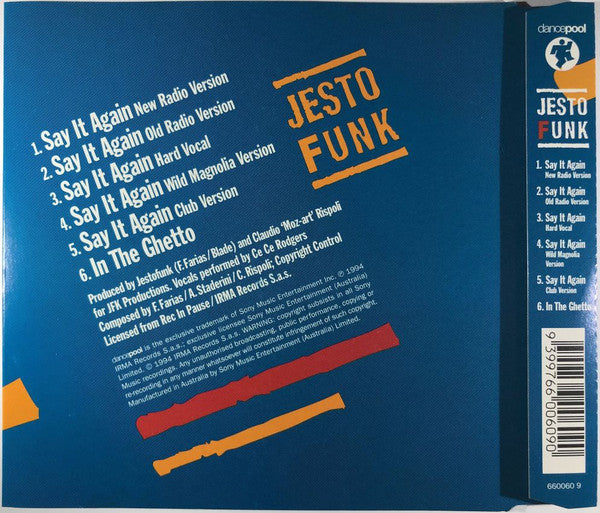 Jestofunk Featuring Ce Ce Rodgers* : Say It Again (CD, Single)