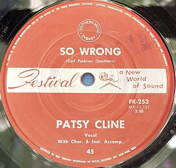 Patsy Cline : So Wrong (7", Single)