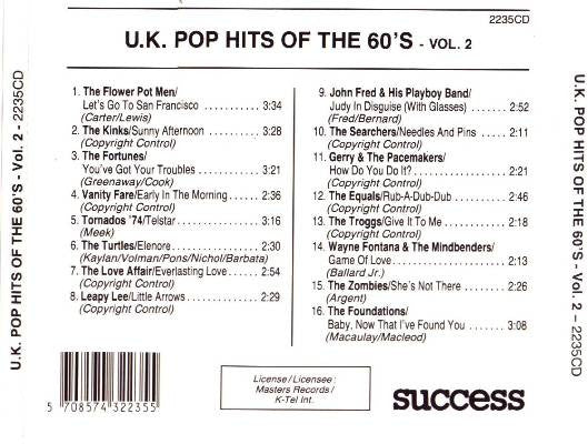 Various : U.K. Pop Hits Of The 60's - Vol. 2 (CD, Comp)