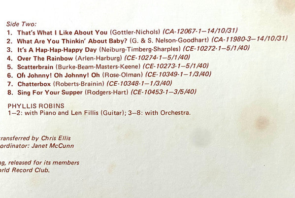 Al Bowlly & Phyllis Robins : Al Bowlly & Phyllis Robins (LP, Comp, Mono, Club)