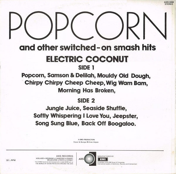 Electric Coconut : Popcorn And Other Switched-On Smash Hits (LP, Album)