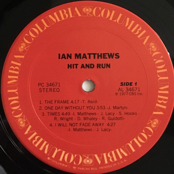 Ian Matthews* : Hit And Run (LP, Album, San)