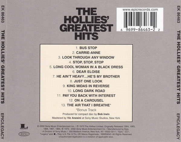 The Hollies : The Hollies' Greatest Hits (CD, Comp, RM)