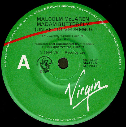 Malcolm McLaren : Madam Butterfly (7", Single)
