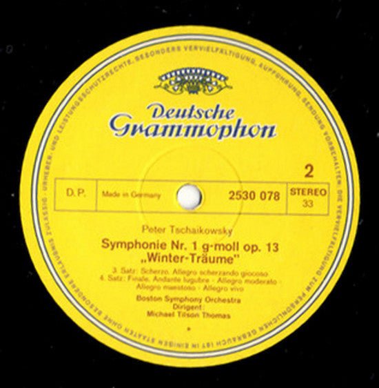 Peter Tschaikowsky* - Boston Symphony Orchestra · Michael Tilson Thomas : Symphonie Nr. 1 g-moll (In G Minor) Op. 13 (Winterträume) (LP)