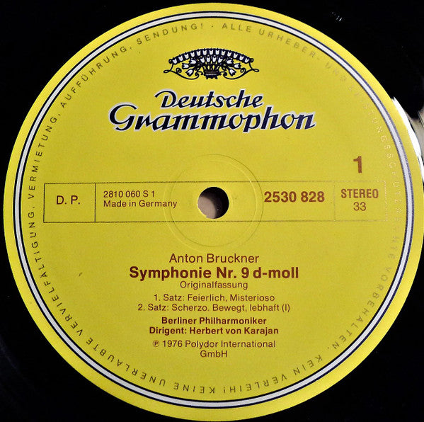 Anton Bruckner - Berliner Philharmoniker · Herbert von Karajan : Symphonie Nr. 9 (LP)