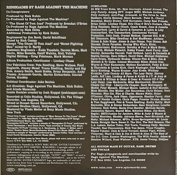 Rage Against The Machine : Renegades (CD, Album, RE)