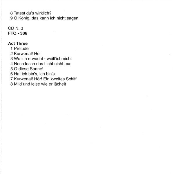 Richard Wagner, Lauritz Melchior, Kirsten Flagstad, Kerstin Thorborg, Ludwig Hofmann : Tristan Und Isolde, 2 January 1937 (3xCD, Mono, RM, CED)