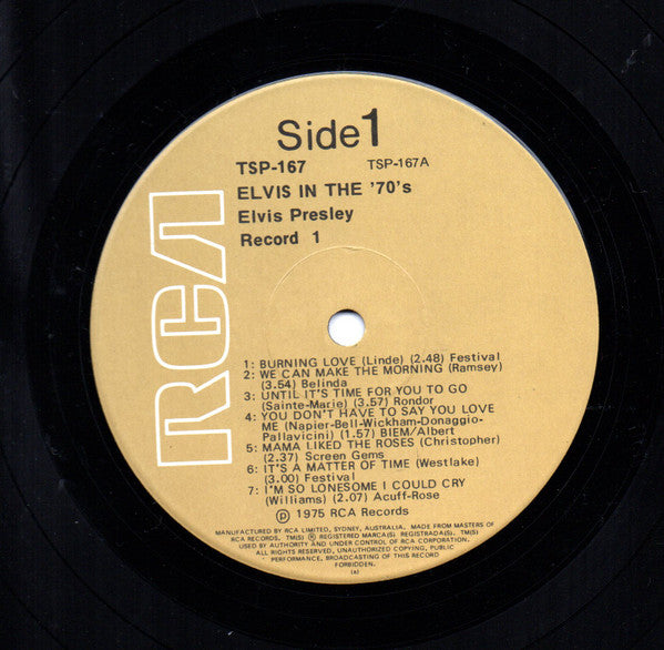 Elvis Presley : Elvis In The 70's (2xLP, Comp, Tan)