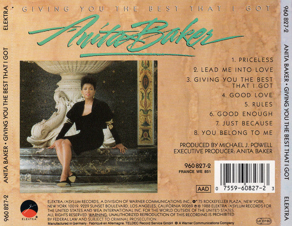 Anita Baker : Giving You The Best That I Got (CD, Album, SRC)