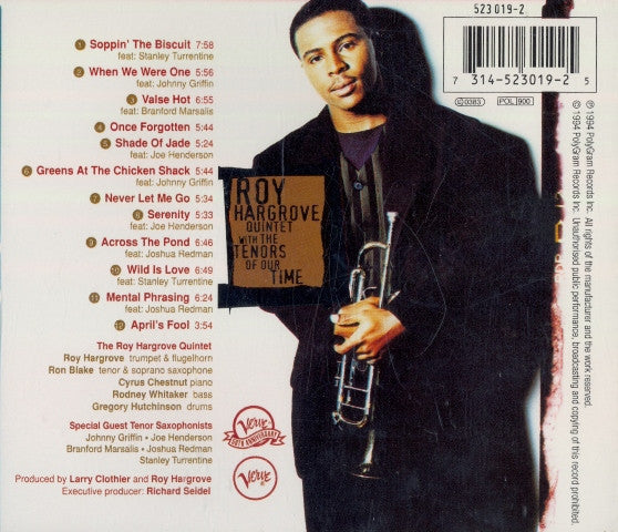 Roy Hargrove Quintet : With The Tenors Of Our Time (CD, Album)