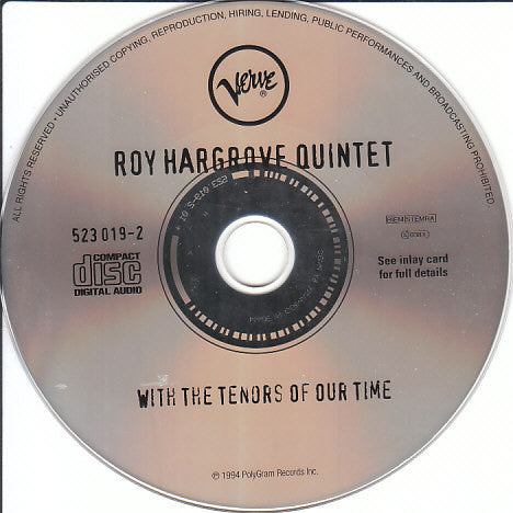 Roy Hargrove Quintet : With The Tenors Of Our Time (CD, Album)