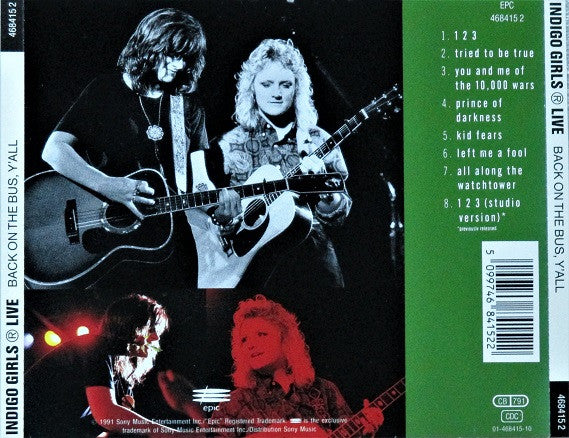 Indigo Girls : Indigo Girls Live - Back On The Bus, Y'All (CD, EP)