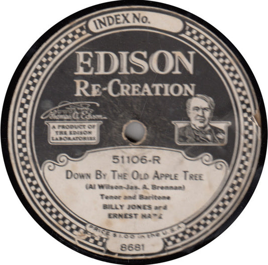 Billy Jones & Ernest Hare / Al Bernard : Down By The Old Apple Tree / My Dawg (Edison Disc)