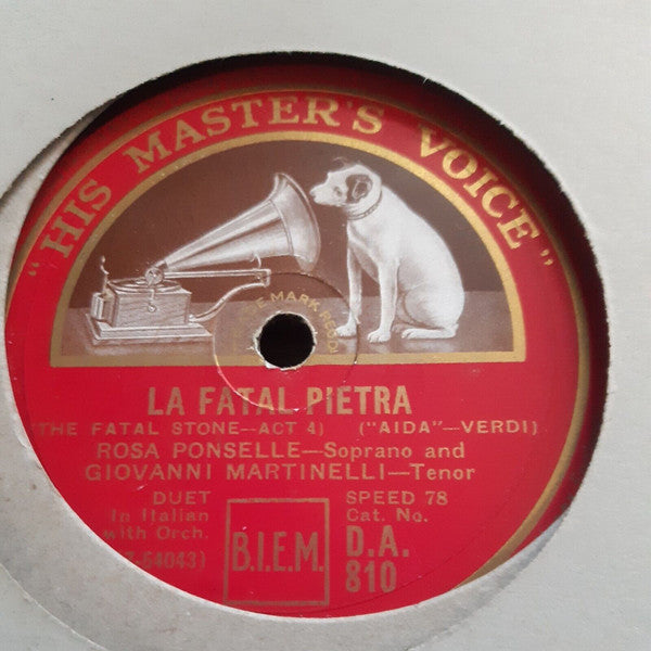 Rosa Ponselle - Giovanni Martinelli : La Fatal Pietra... / Morir! Sì Pura E Bella! (Shellac, 10")